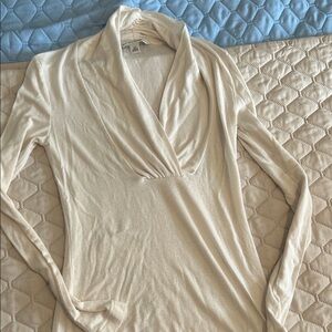 Banana Republic Cream Drape Neck Blouse